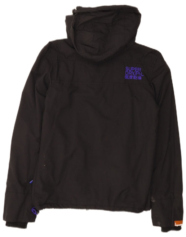 Superdry Womens The Windcheater Graphic Windbreaker Jacket UK 2 2XS Sort