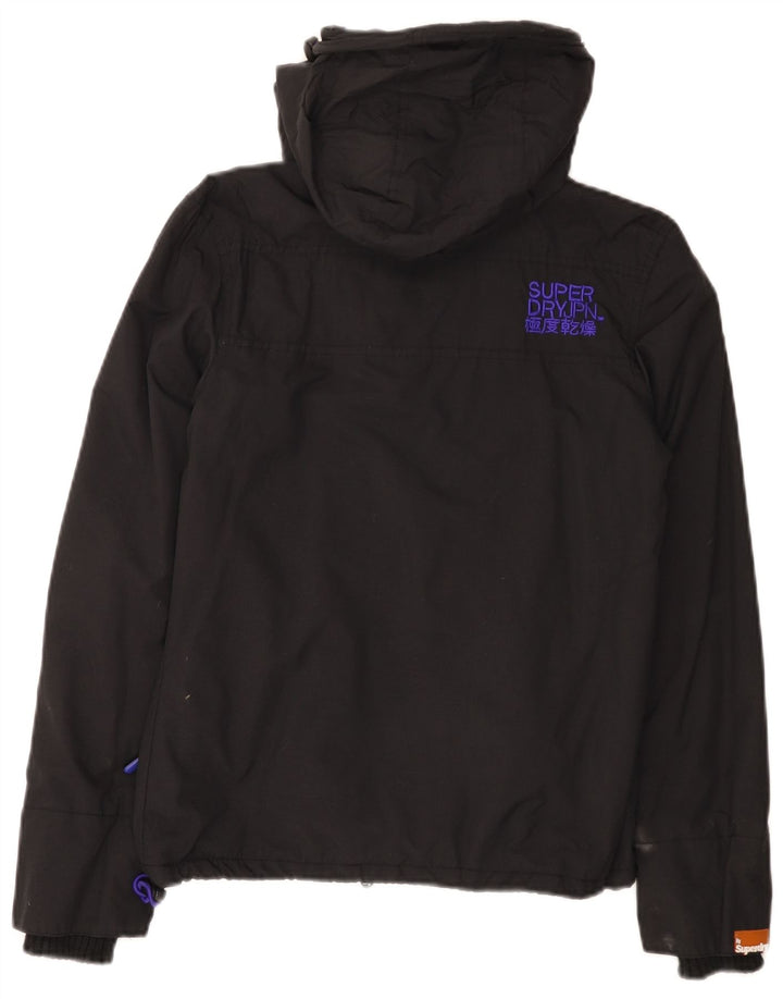 Superdry Womens The Windcheater Graphic Windbreaker Jacket UK 2 2XS Sort