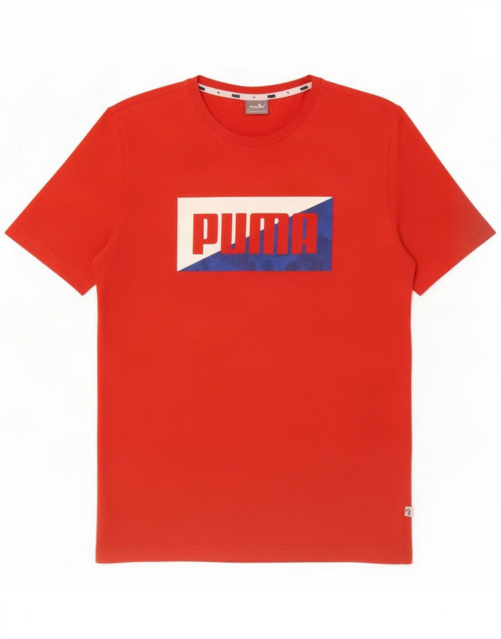 Puma Herre grafisk T-shirt Top Medium Rød Bomuld