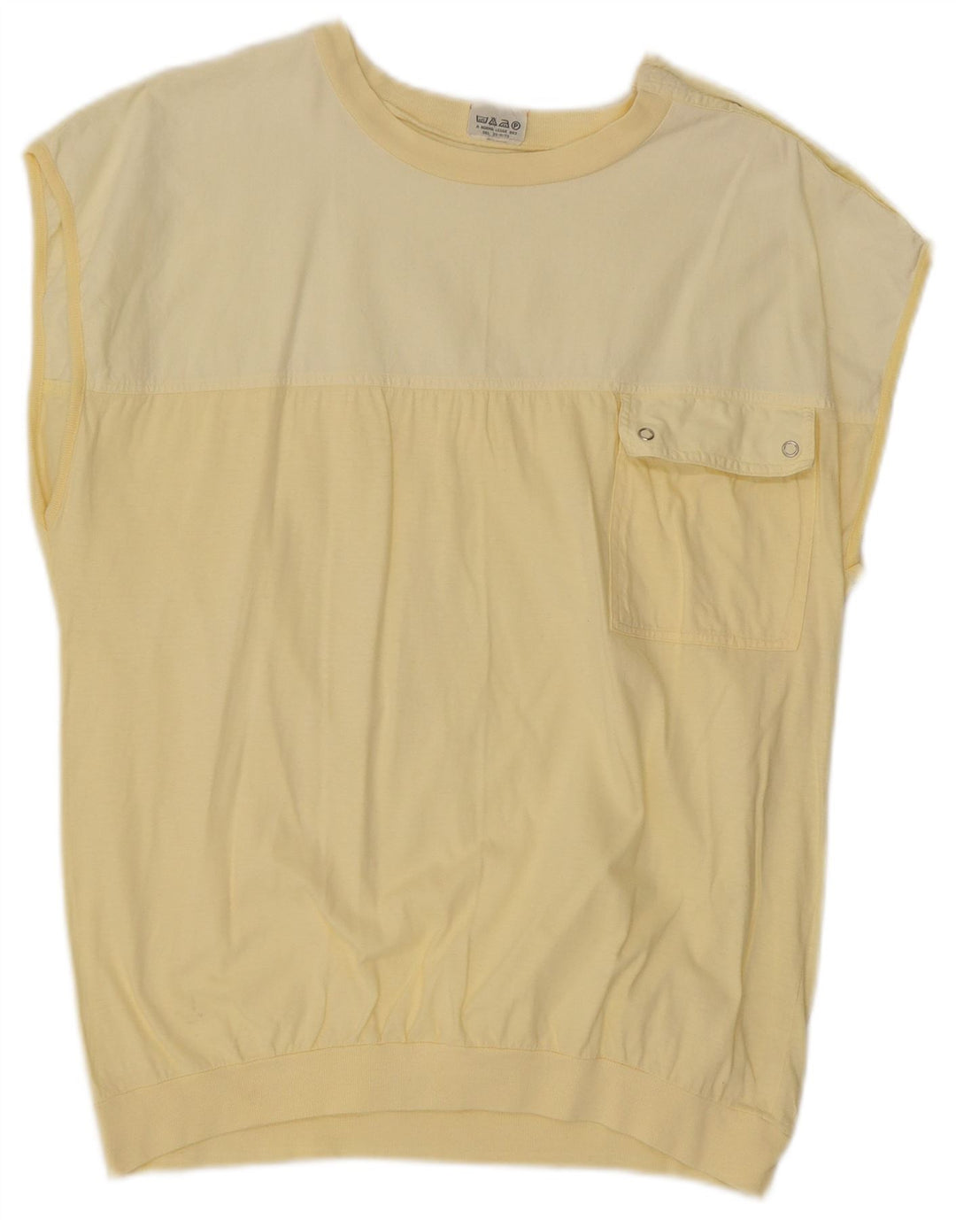 FIXED RIVET Womens Blouse Top UK 18 XL Yellow Cotton
