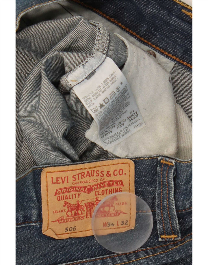 Levi's Herre 506 Straight Jeans W34 L32 Blå Bomuld