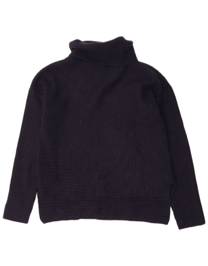 Harmont & Blaine Dame Rullehals Jumper Sweater UK 16 Large Navy Blue Wool