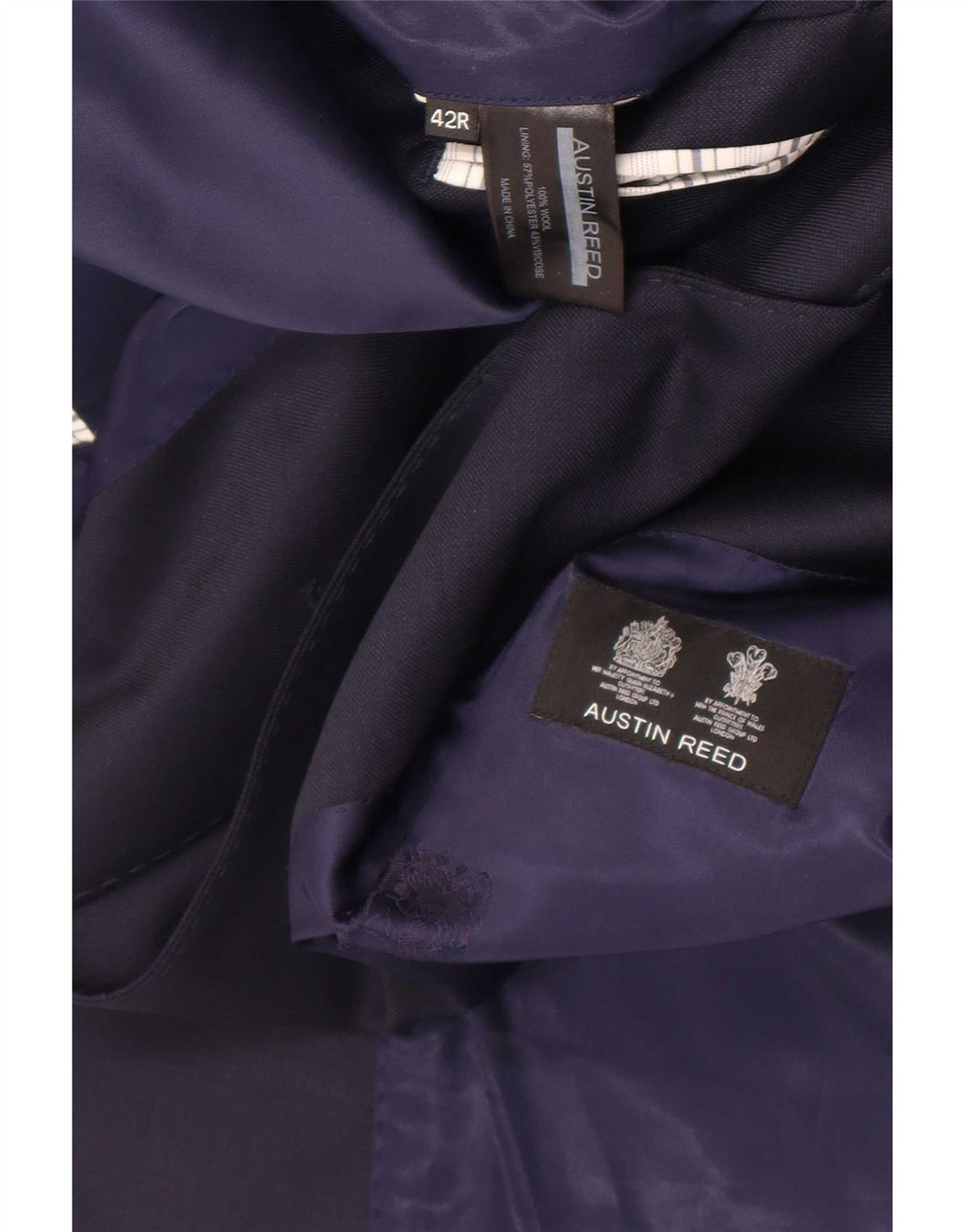 Austin Reed Herre 2 Button Blazer Jacket UK 42 XL Navy Blue Wool