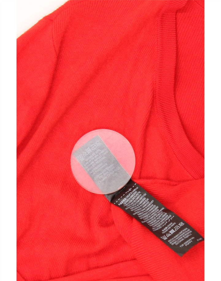 Marks & Spencer Womens Longline Open Cardigan Sweater UK 16 Large Red