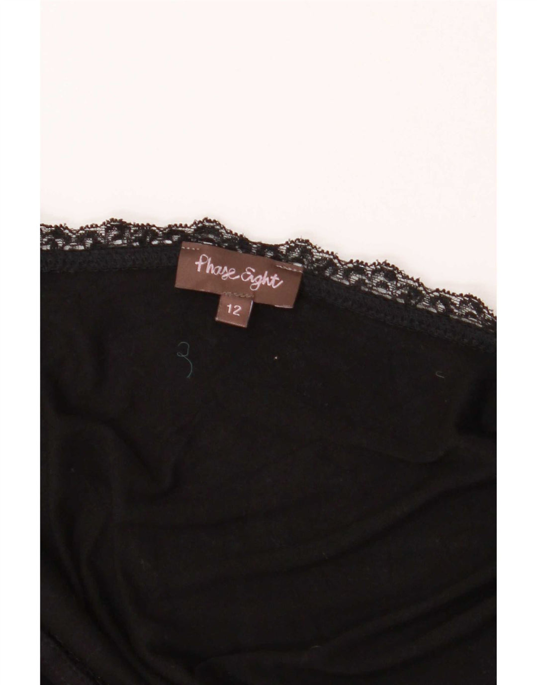 Phase Eight Womens 3/4-ærmet Crop Top UK 12 Medium Black Viscose