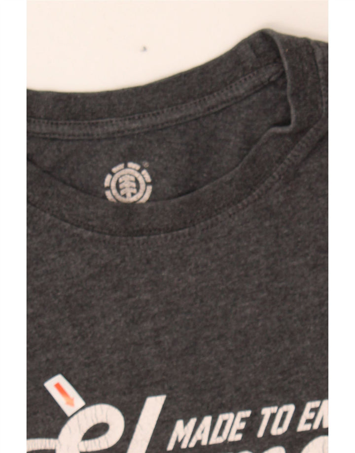 ELEMENT Mens Regular Fit Graphic T-Shirt Top Small Grey Cotton Vintage Element and Second-Hand Element from Messina Hembry 