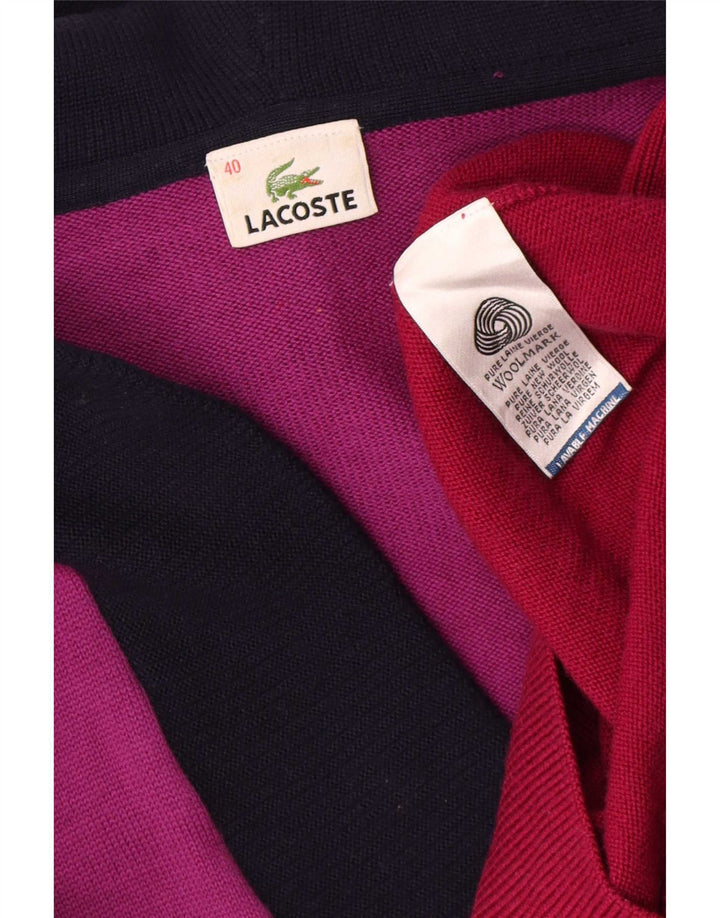Lacoste Dame V-hals sweater Størrelse 40 Medium Flerfarvet