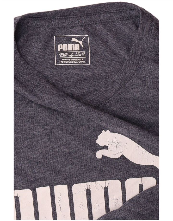 PUMA Grafisk T-shirt top til mænd XL Blå