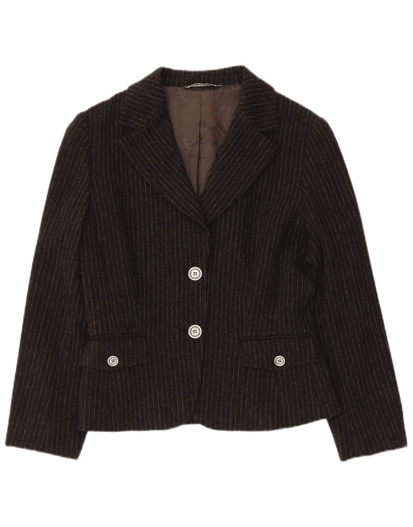 Liu Jo Dame 2 Button Blazer Jacket IT 44 Medium Black Pinstripe Acetate