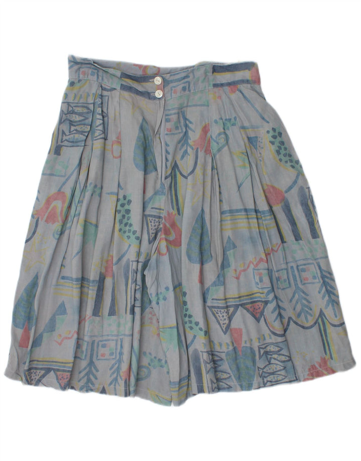 Ecco Kvinders Højtaljede Cullotes Casual Shorts W30 Medium Blue Geometric