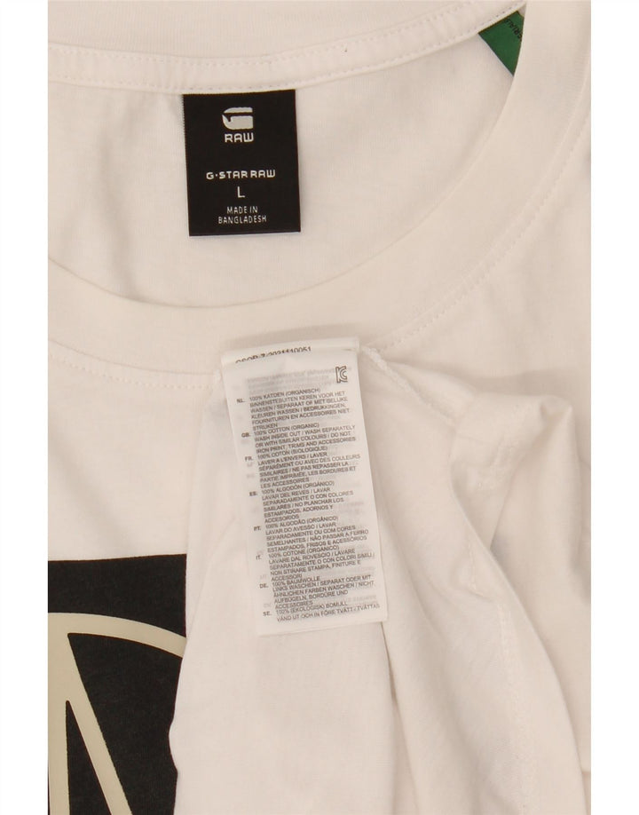 G-Star Herre Grafisk T-Shirt Top Stor Hvid Bomuld