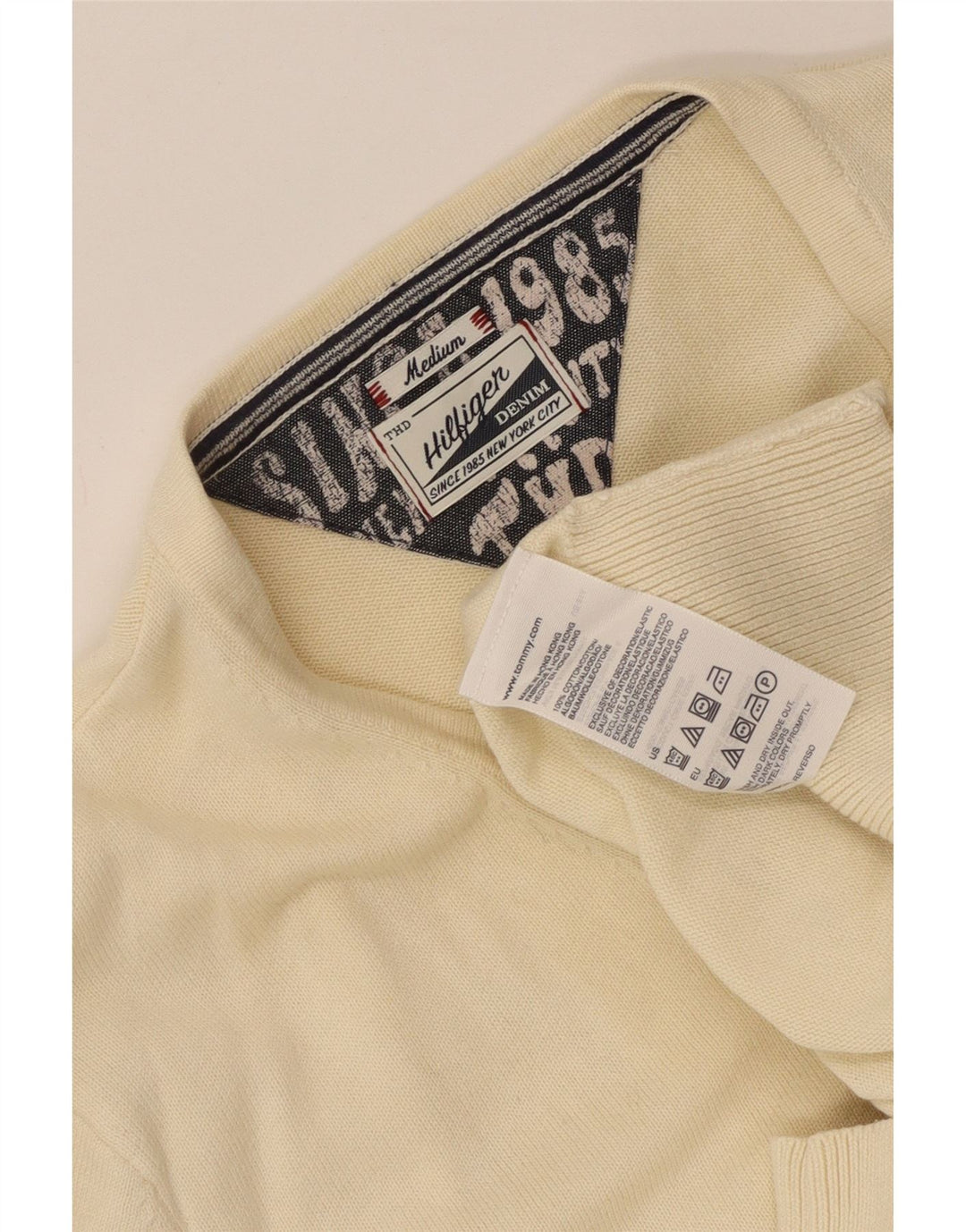 Tommy Hilfiger Herre V-hals sweater Medium Beige Bomuld