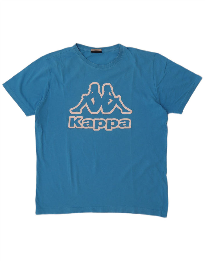 Kappa Herre Grafisk T-Shirt Top Stor Blå Bomuld