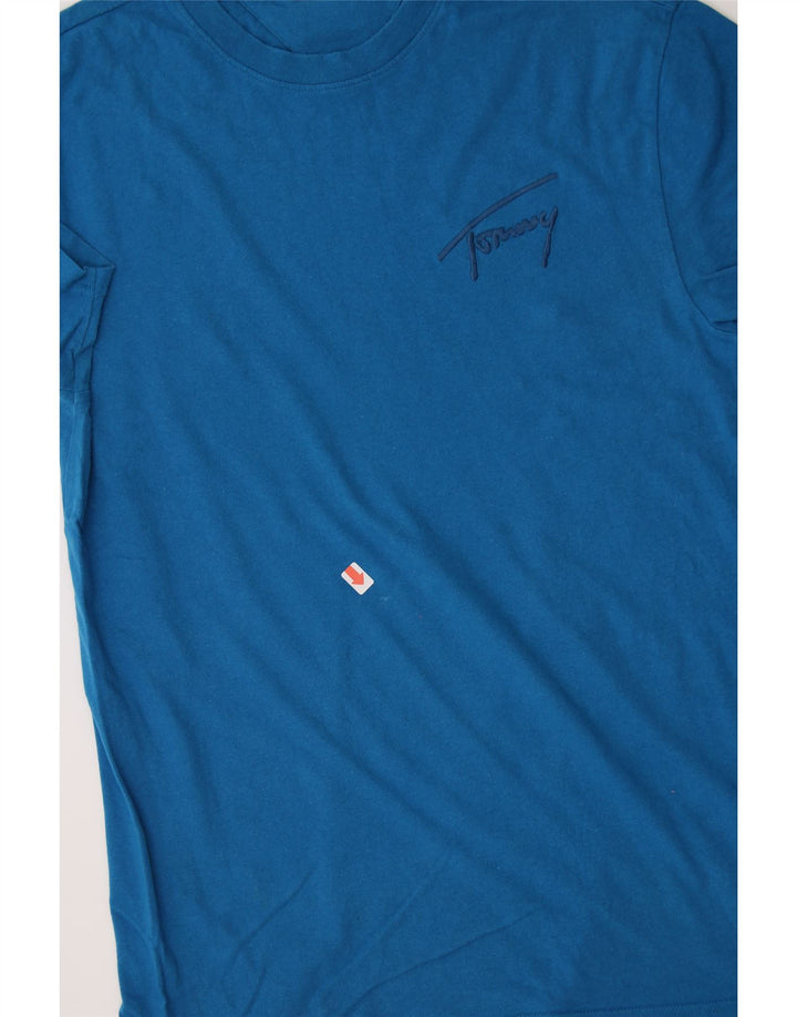 TOMMY HILFIGER Mens T-Shirt Top Small Blue Cotton Vintage Tommy Hilfiger and Second-Hand Tommy Hilfiger from Messina Hembry 