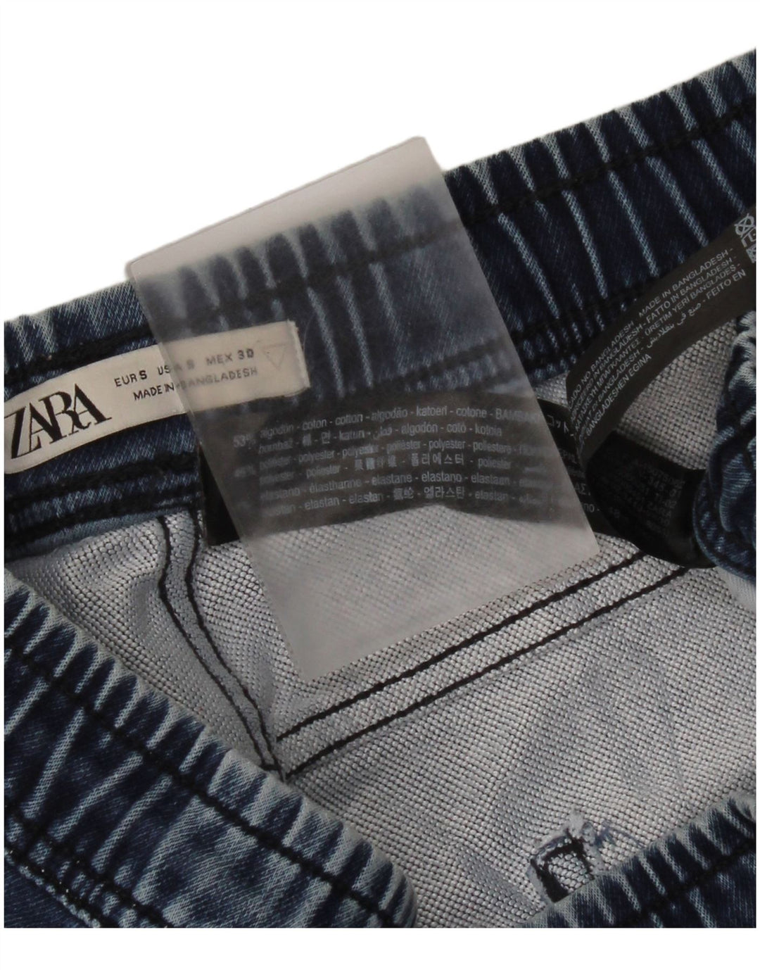 Zara Herre Denim Shorts Små W30 Blå Bomuld