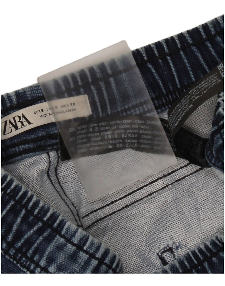 Zara Herre Denim Shorts Små W30 Blå Bomuld