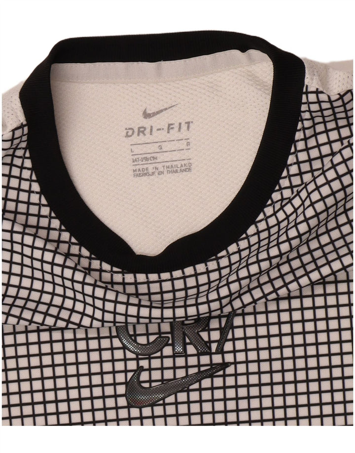 Nike Boys CR7 Grafisk T-Shirt Top 12-13 år Stor hvid ternet
