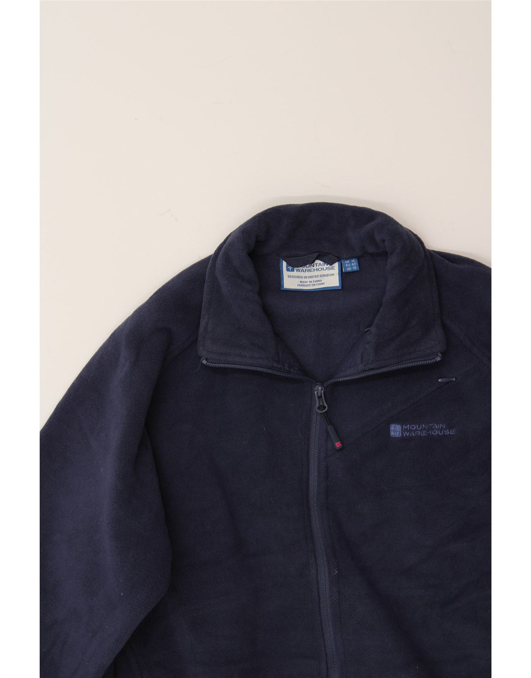 MOUNTAIN WAREHOUSE Womens Fleece Jacket UK 14 Large Navy Blue Polyester Vintage Mountain Warehouse and Second-Hand Mountain Warehouse from Messina Hembry 