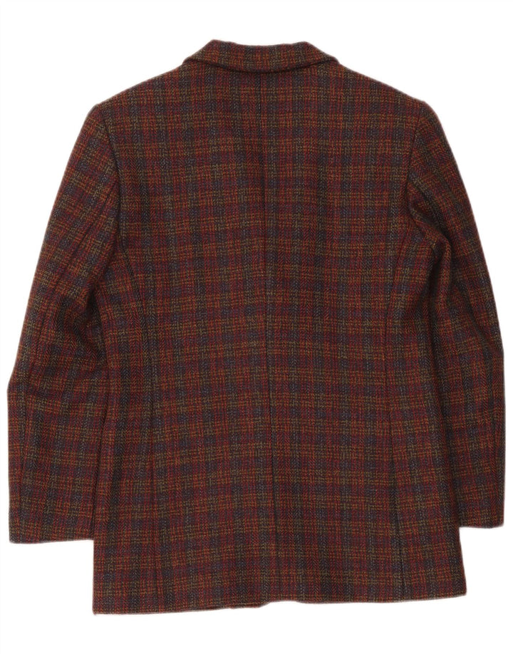 Vintage dame 3-knaps oversize blazerjakke UK 10 Small Bourgogne tern