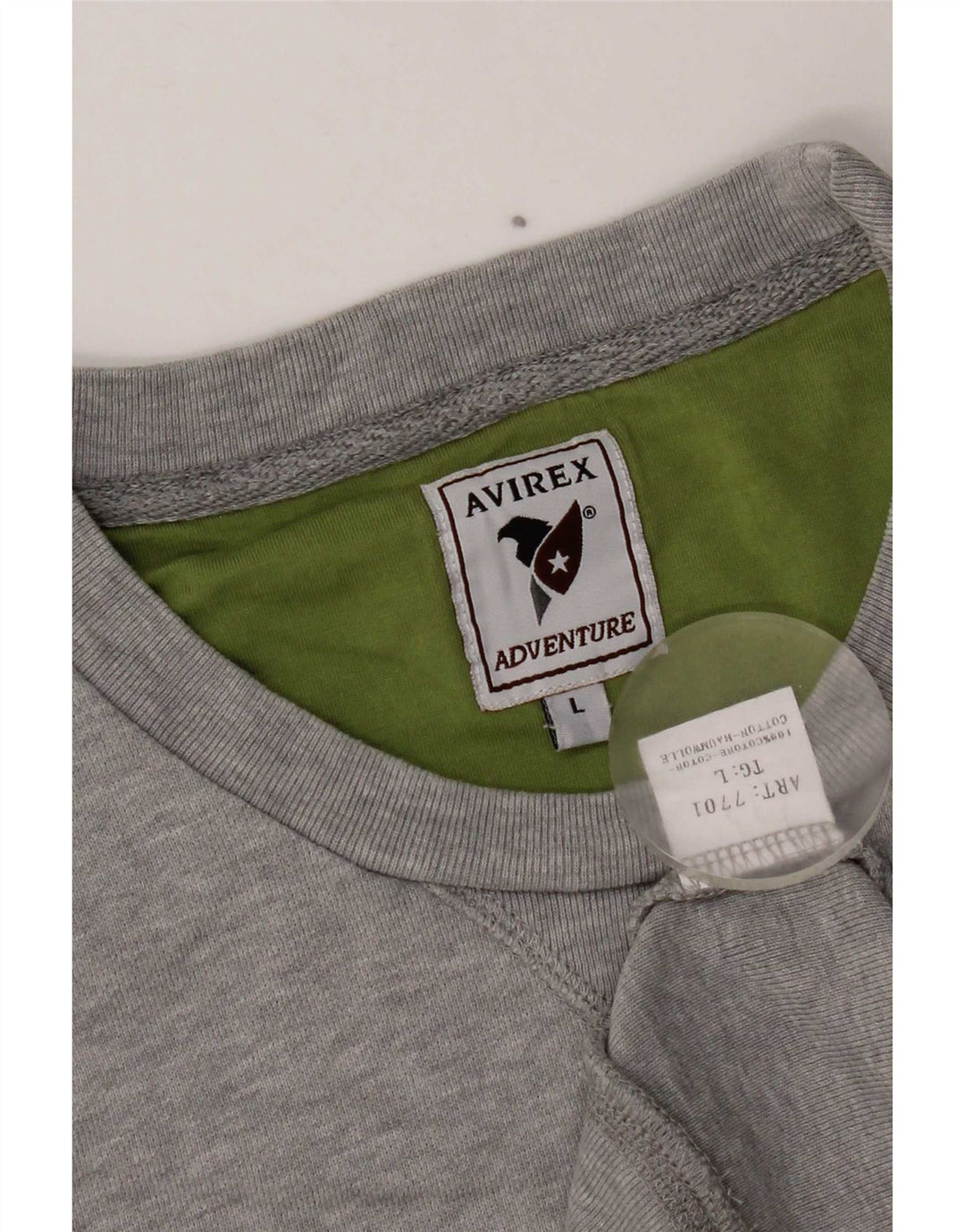 Avirex Herre Grafisk Regular Fit Sweatshirt Jumper Stor Grå Bomuld