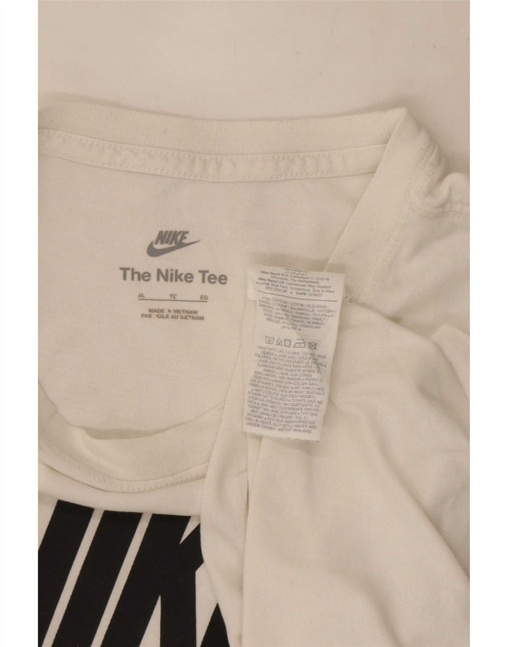 Nike grafisk T-shirt top til mænd XL hvid bomuld