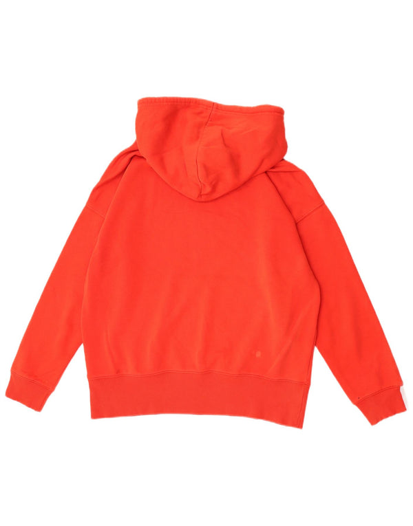 Adidas Dame Grafisk Oversized Hoodie Jumper UK 8 Lille Rød Bomuld