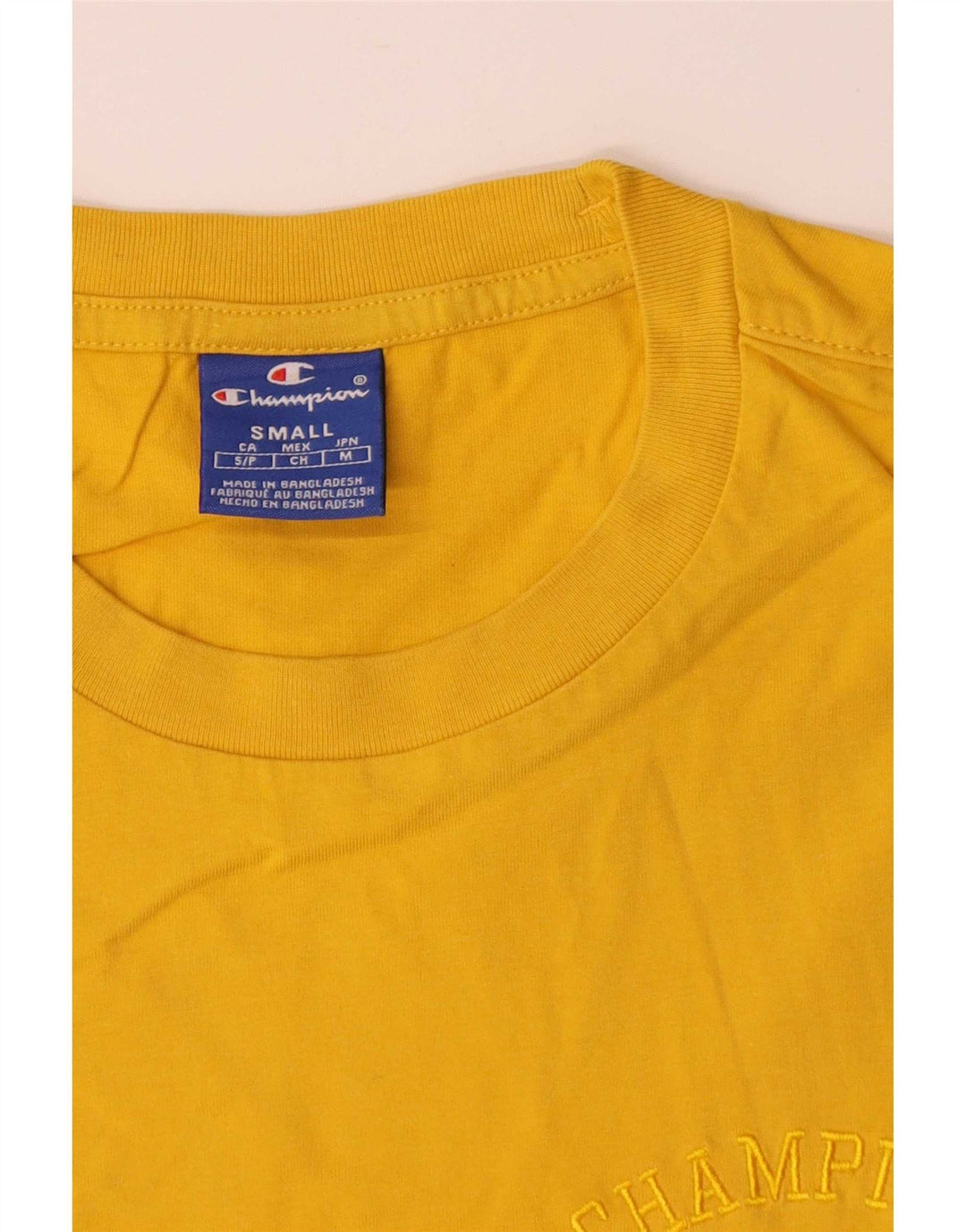 Champion Herre T-Shirt Top Lille Gul Bomuld
