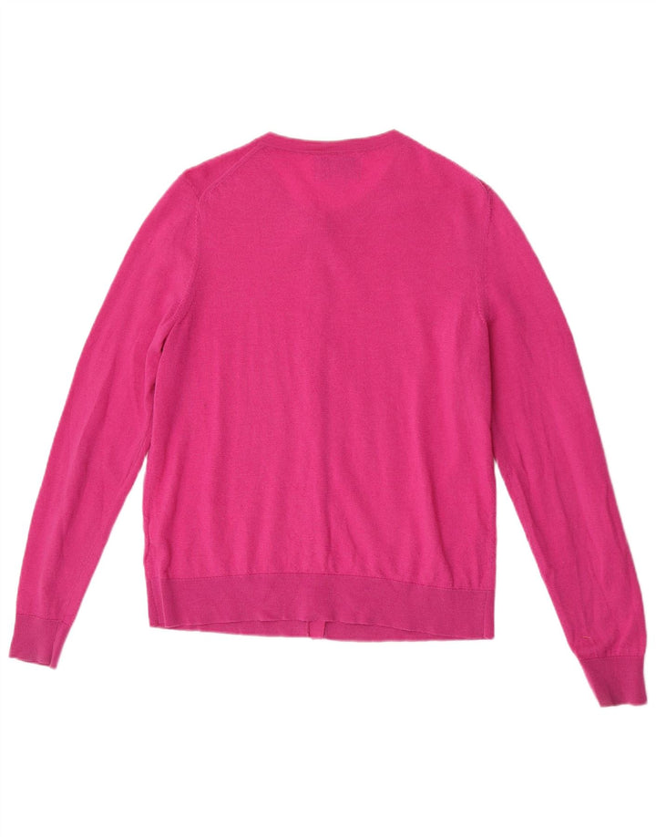 Marks & Spencer Dame Cardigan Sweater UK 12 Medium Pink Merino Wool