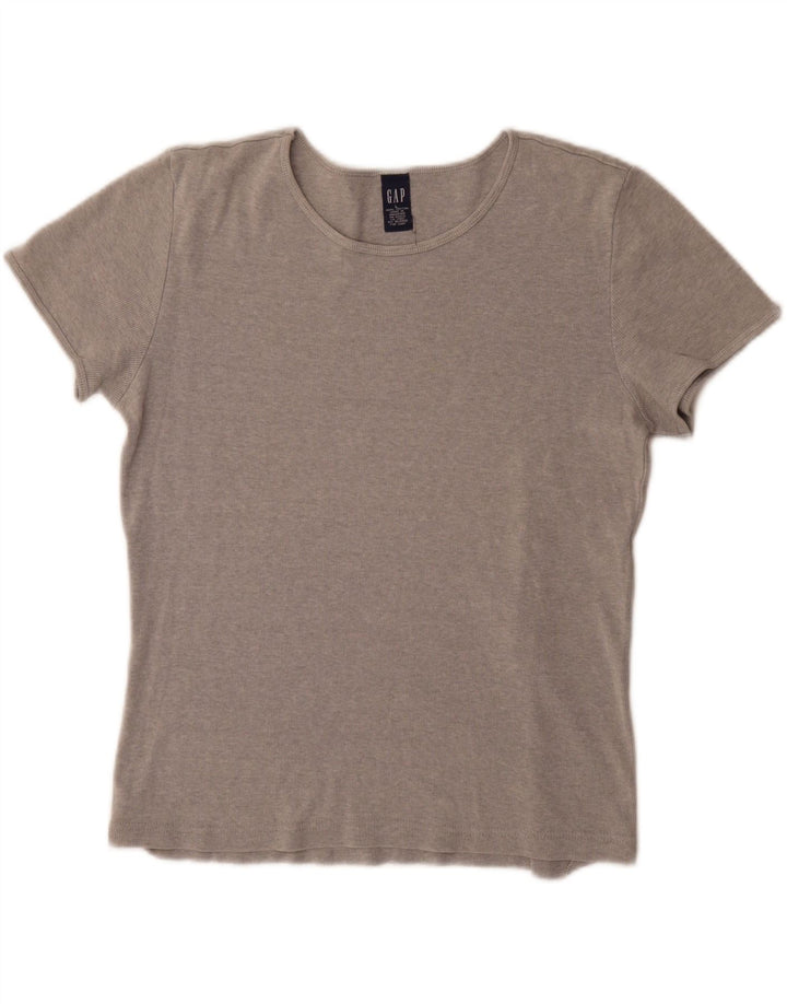 Gap Dame T-Shirt Top UK 16 Stor Grå Bomuld