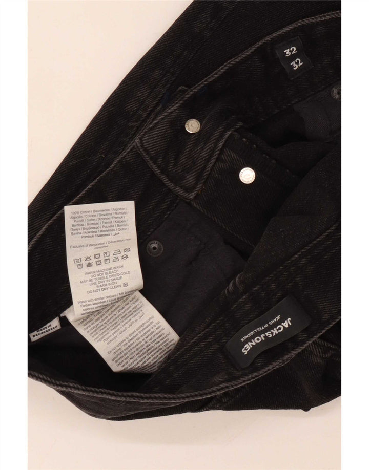 Jack & Jones Straight Jeans til mænd W32 L32 Sort bomuld