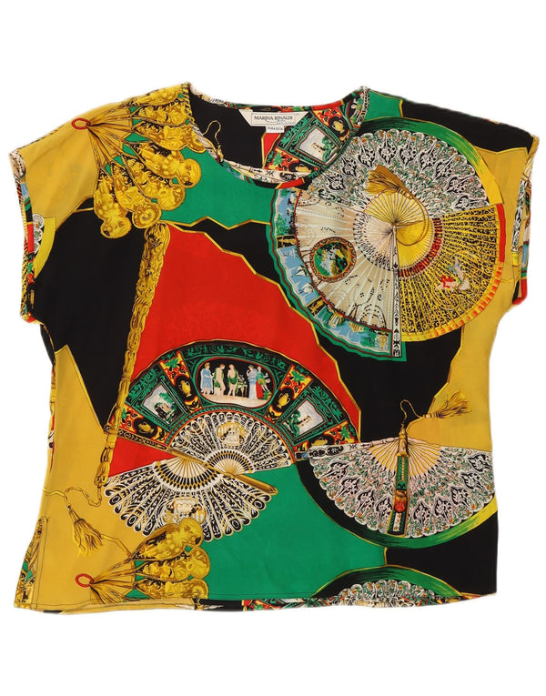 MARINA RINALDI Dame Oversized bluse Top Størrelse 23 Medium Flerfarvet