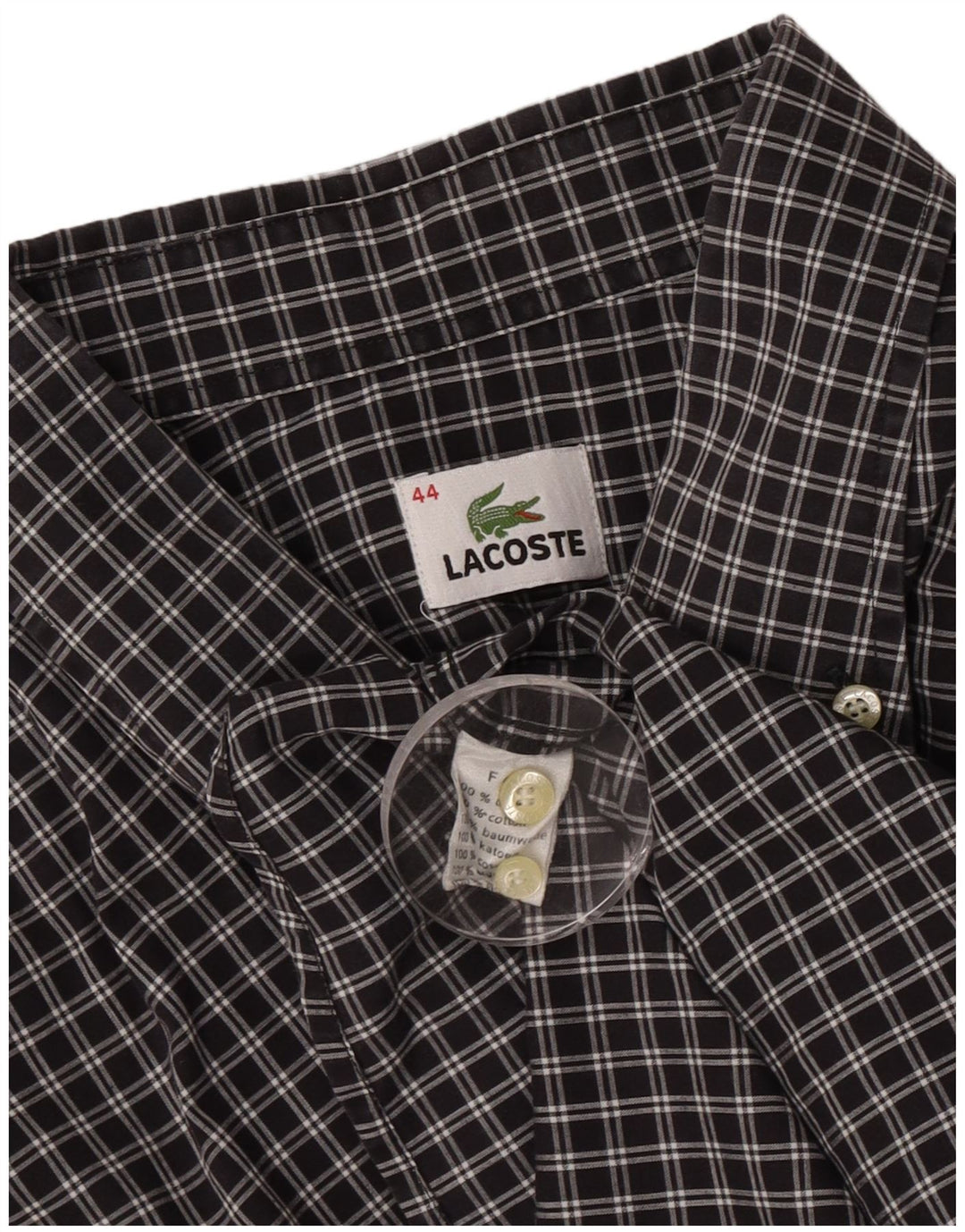 Lacoste herreskjorte str. 44 XL Sort ternet bomuld