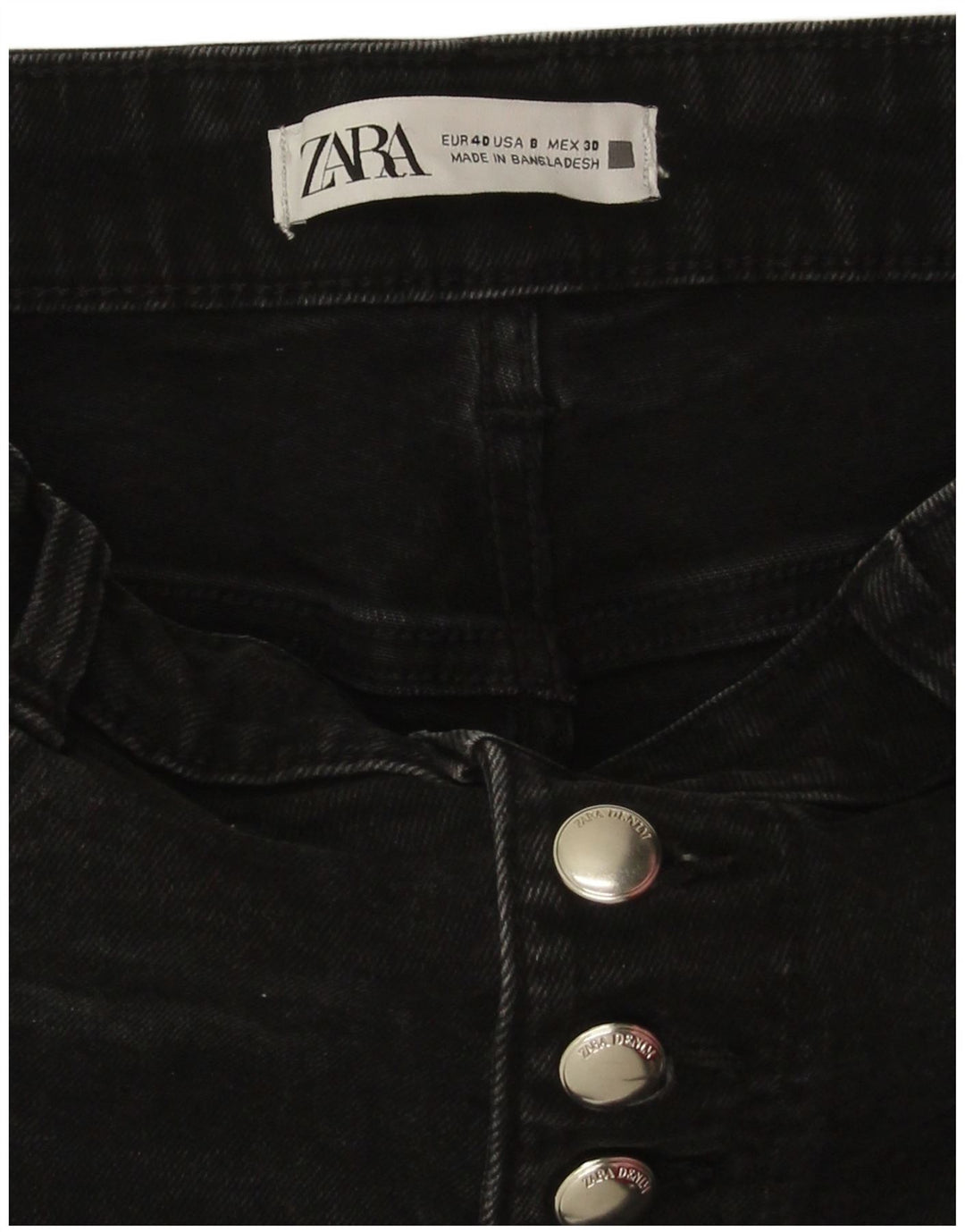 Zara Dame Bootcut Jeans EU 40 Medium W30 L26 Sort Bomuld