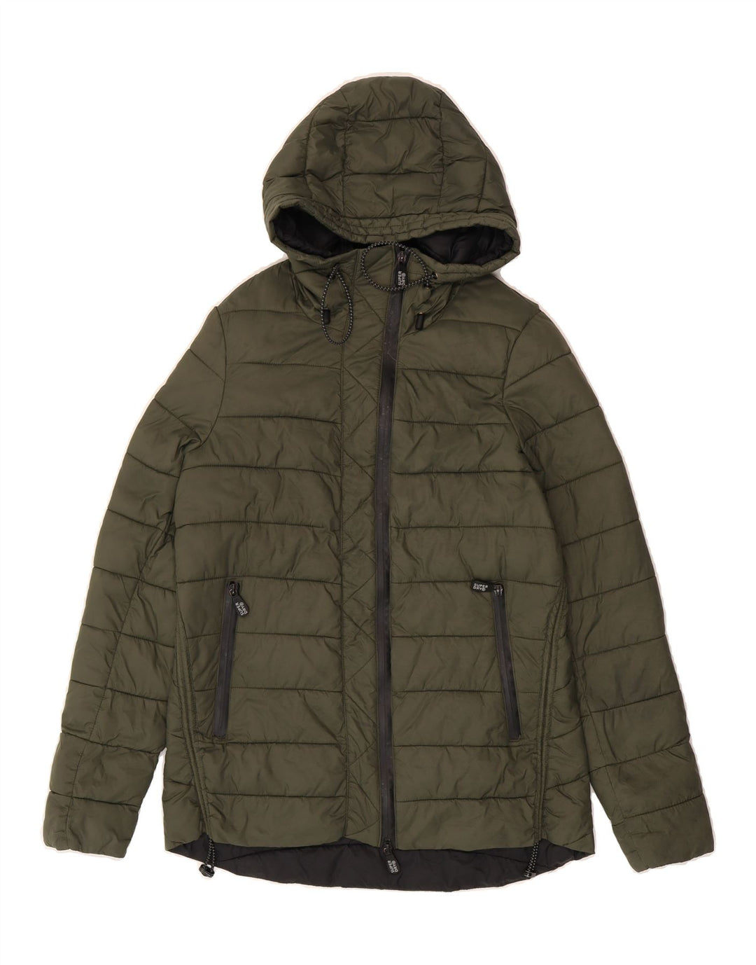SUPERDRY Womens Hooded Padded Jacket UK 8 Small Green Nylon Vintage Superdry and Second-Hand Superdry from Messina Hembry 