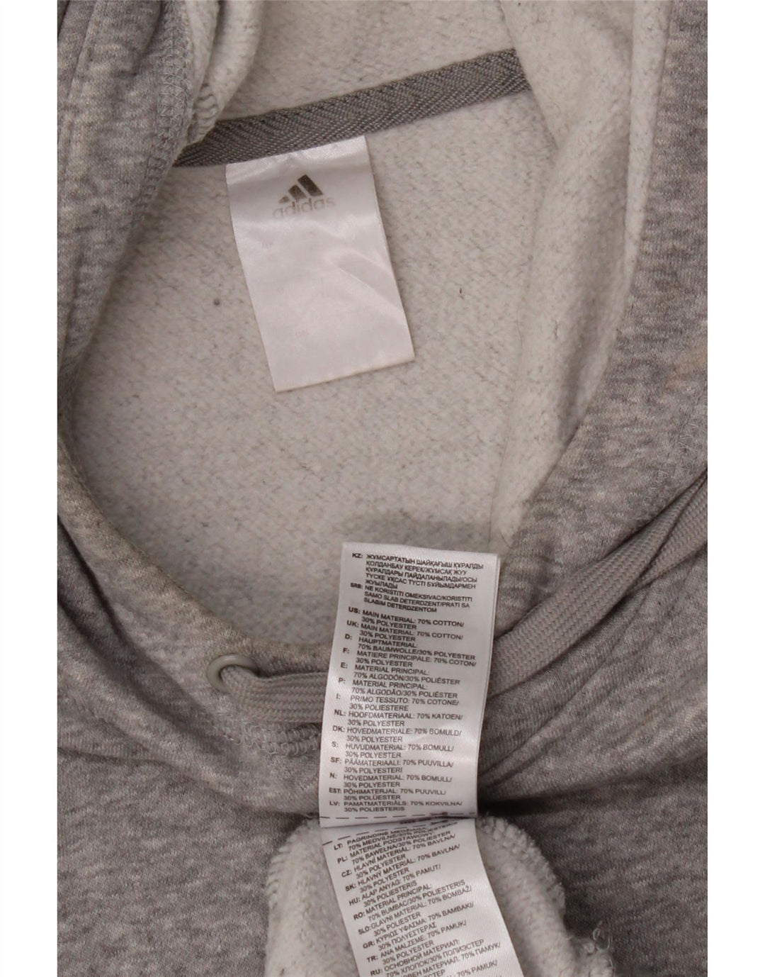 ADIDAS Mens Hoodie Jumper XL Grey Cotton Vintage Adidas and Second-Hand Adidas from Messina Hembry 