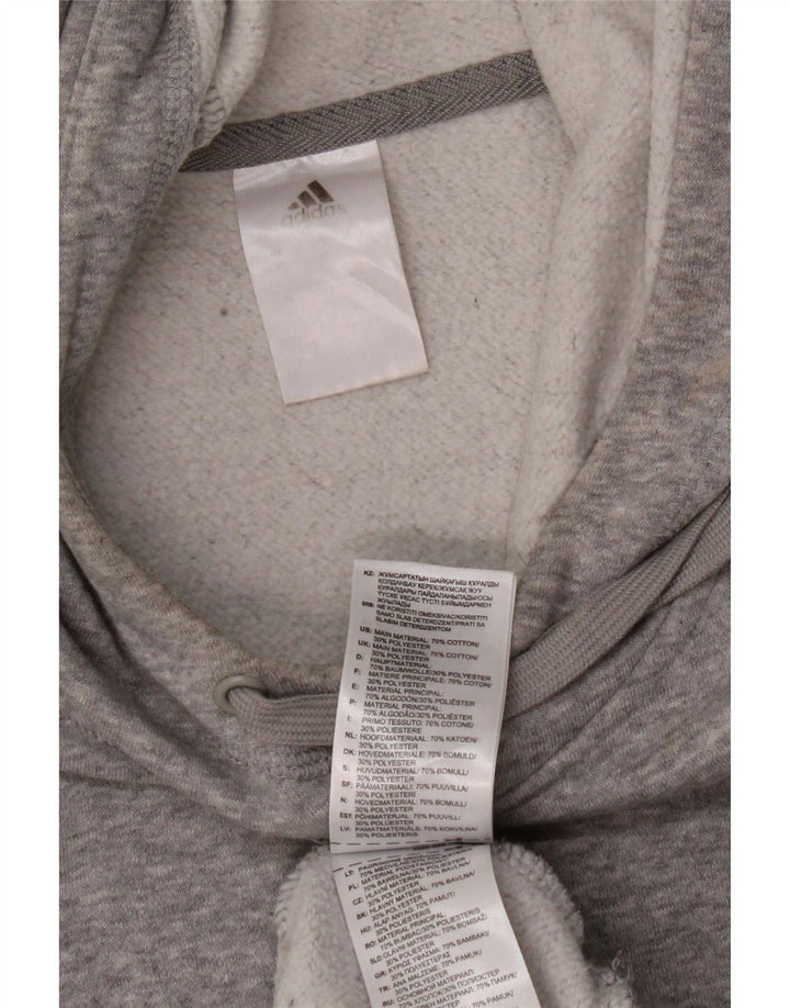 ADIDAS Mens Hoodie Jumper XL Grey Cotton Vintage Adidas and Second-Hand Adidas from Messina Hembry 