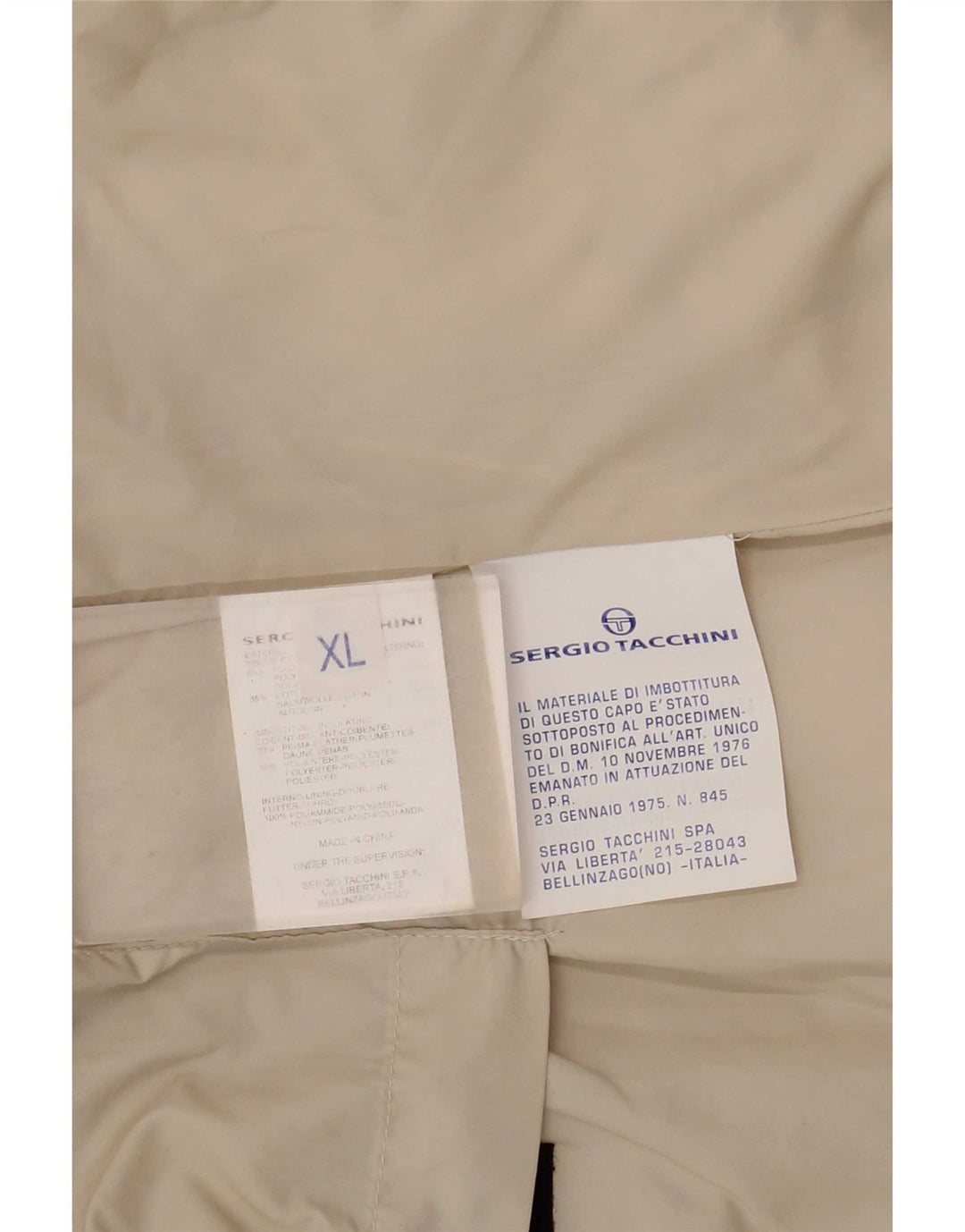 Sergio Tacchini Herre Polstret Gilet UK 42 XL Beige Polyester