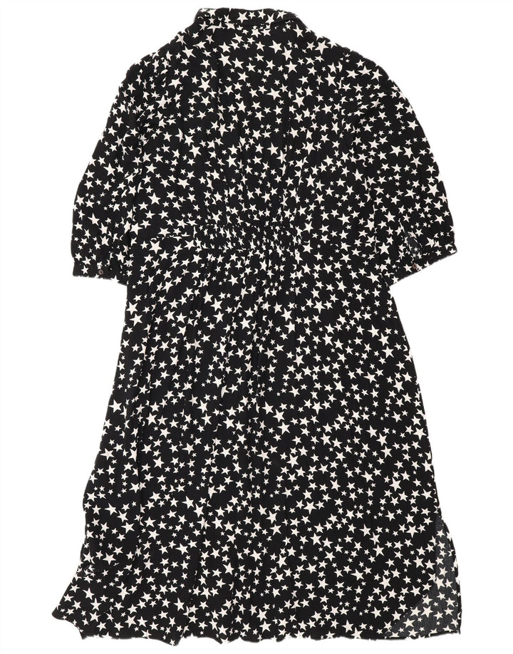 Marks & Spencer Kvinders abstrakt mønster Maxikjole UK 18 XL Sort