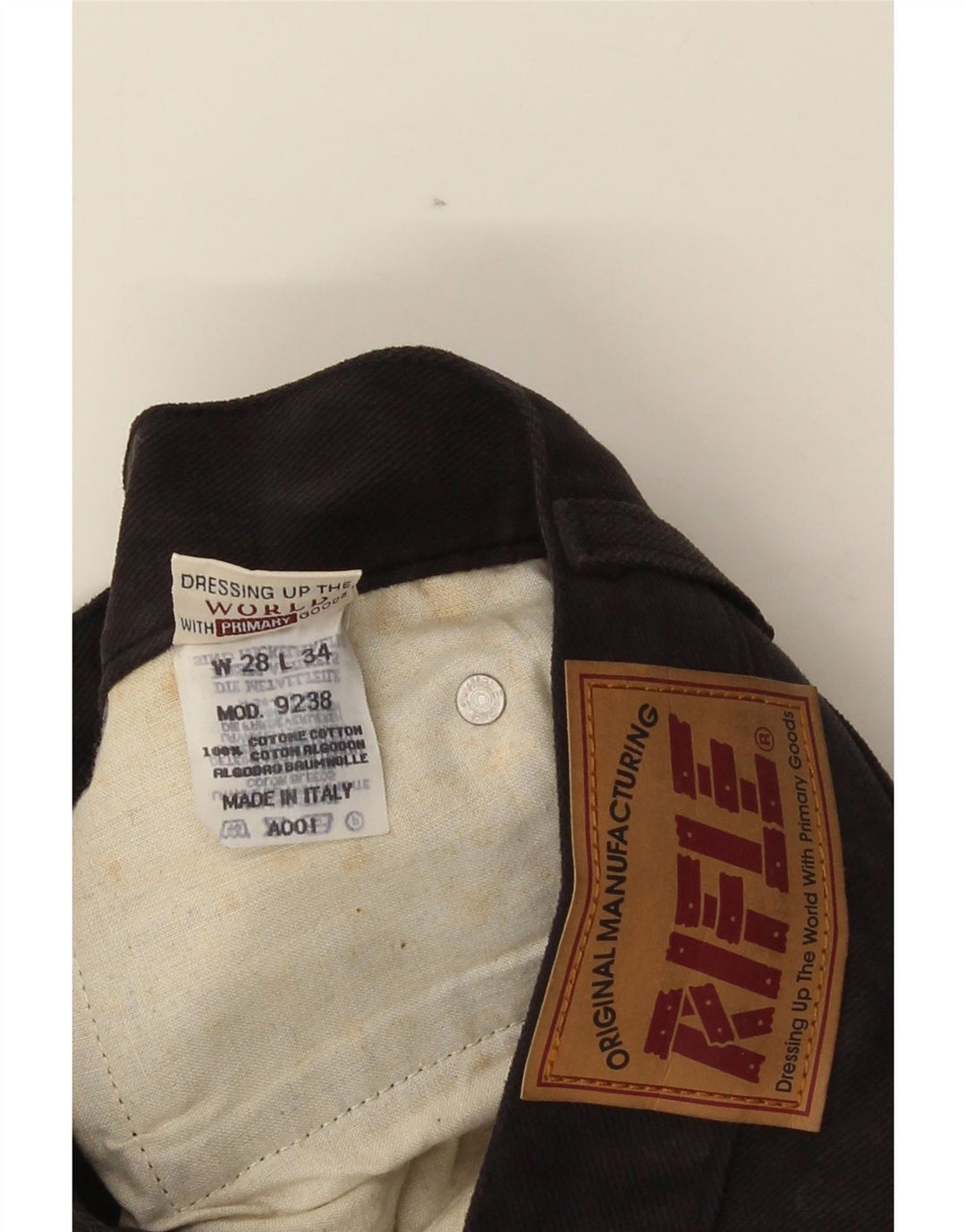 Rifle Herre Straight Jeans W28 L34 Sort Bomuld