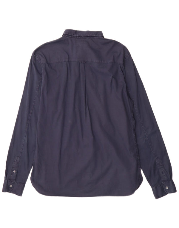 All Saints Herre Regular Fit skjorte Stor marineblå bomuld