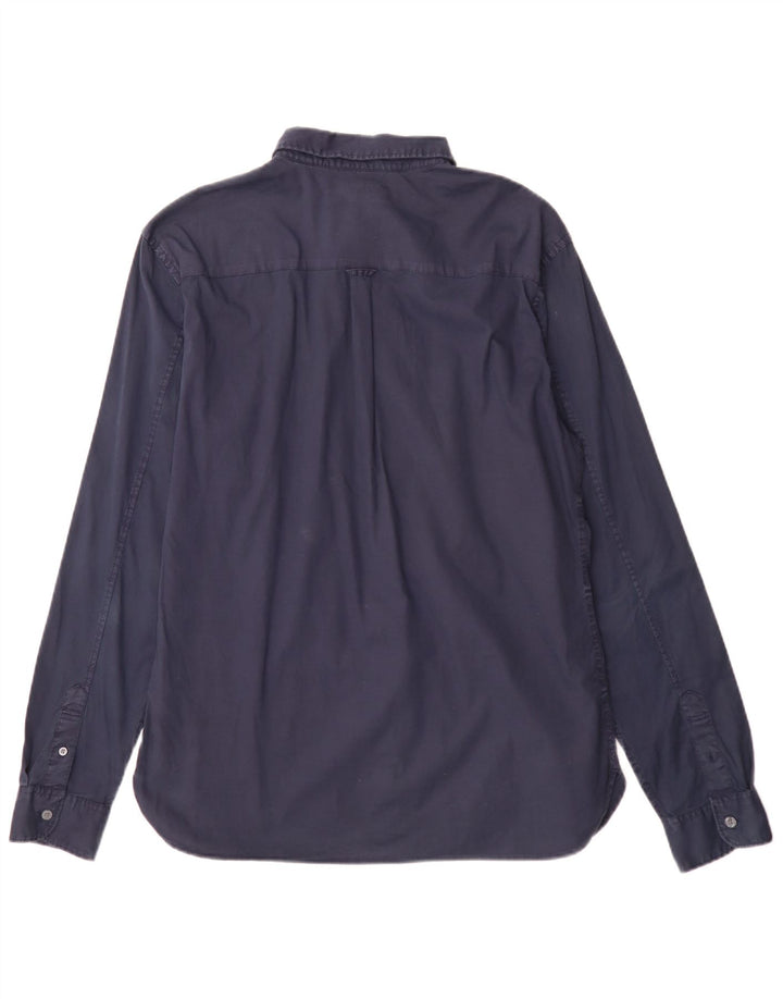 All Saints Herre Regular Fit skjorte Stor marineblå bomuld