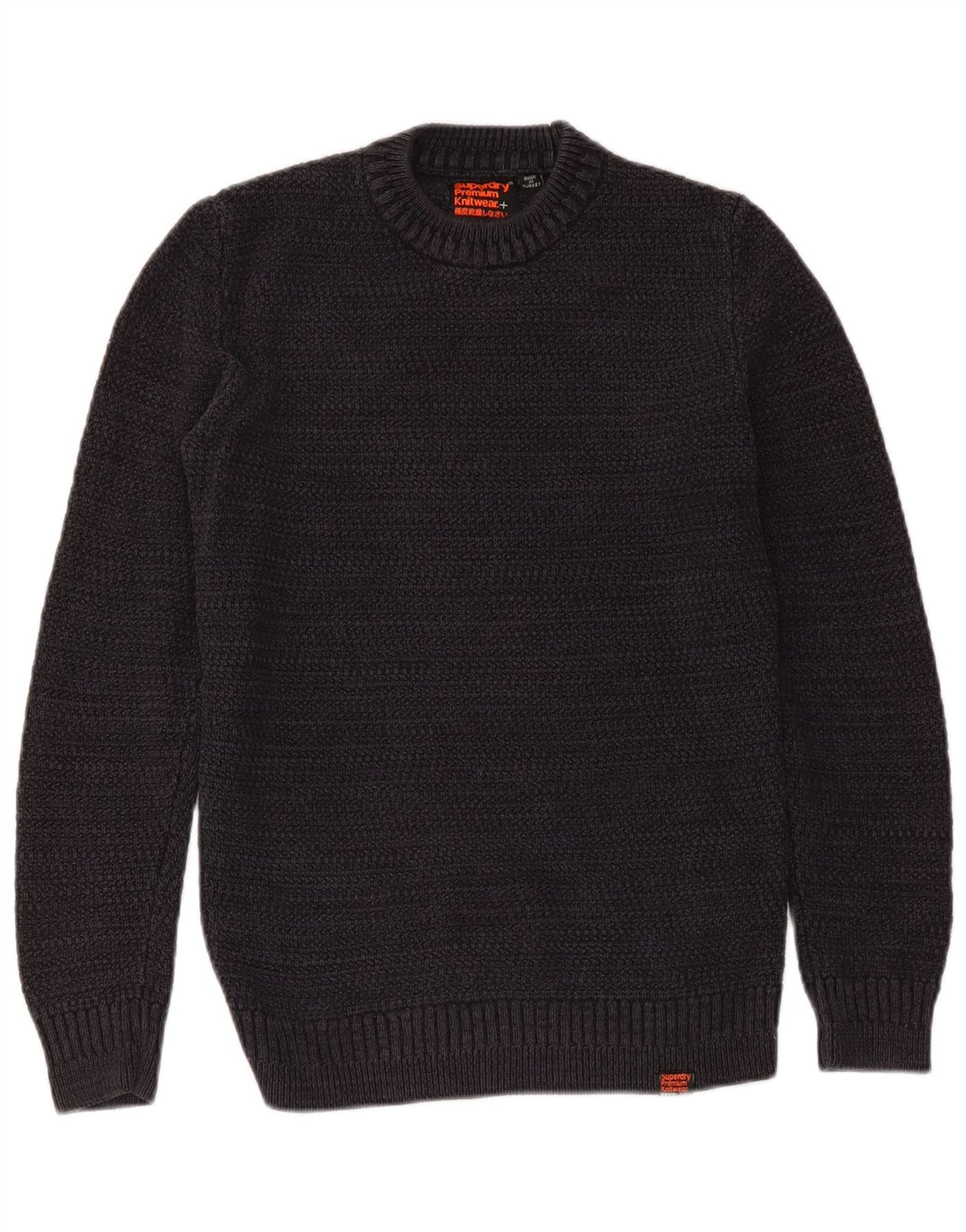 Superdry Herre sweater med rund hals, lille marineblå bomuld