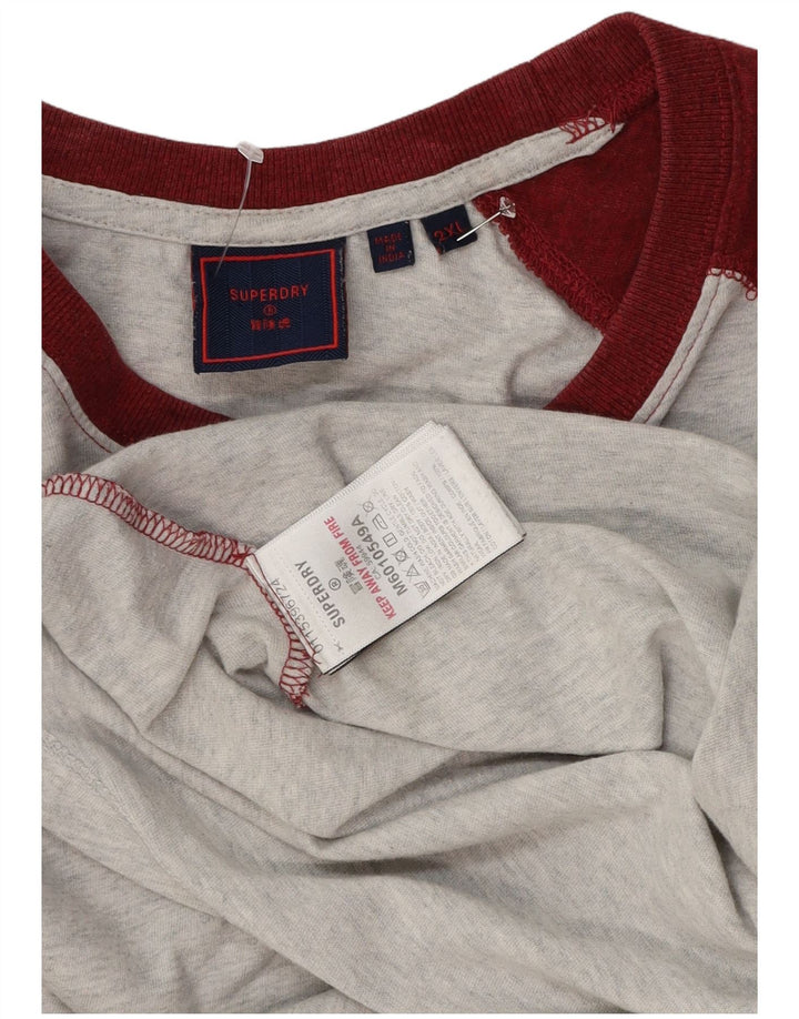 Superdry Herre Top Langærmet 2XL Grå Colourblock Bomuld