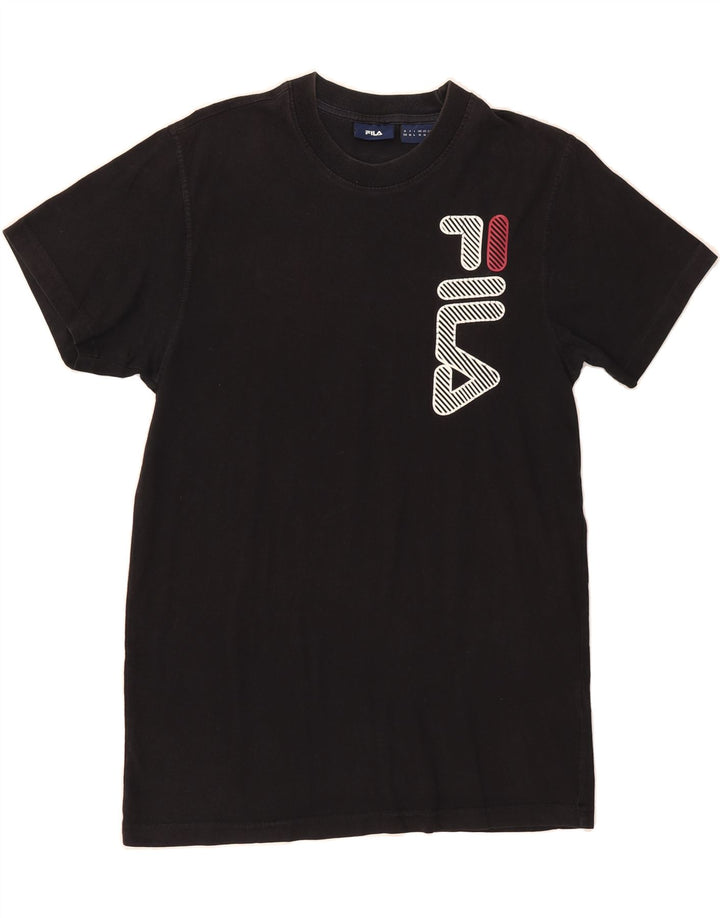 FILA Mens Graphic T-Shirt Top Medium Black Cotton Vintage Fila and Second-Hand Fila from Messina Hembry 