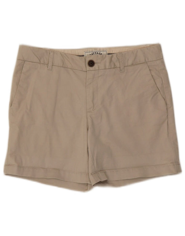Fat Face Dame Chino Shorts UK 10 Small W32 Beige Bomuld