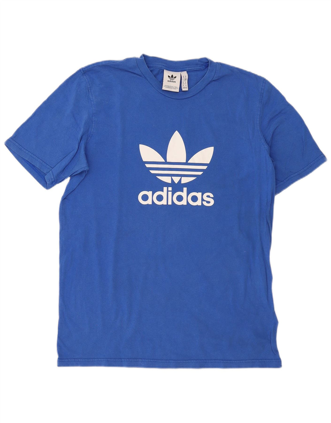 Adidas Grafisk T-shirt top mellemblå bomuld til mænd