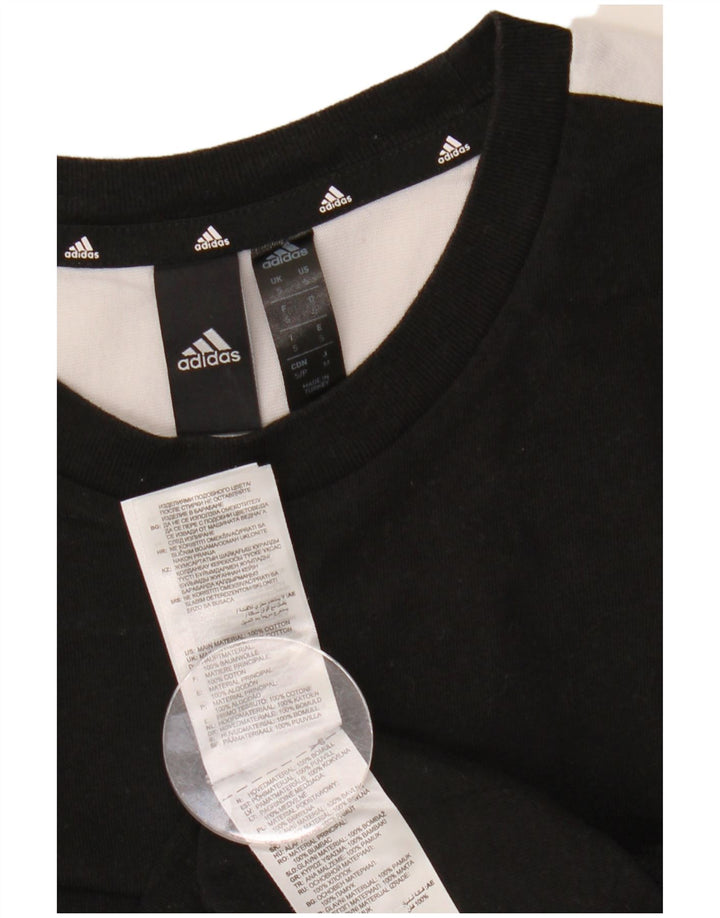 Adidas Herre T-Shirt Top Lille Sort Colourblock Bomuld