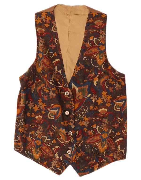 Vintage vest til mænd XS Brown Floral