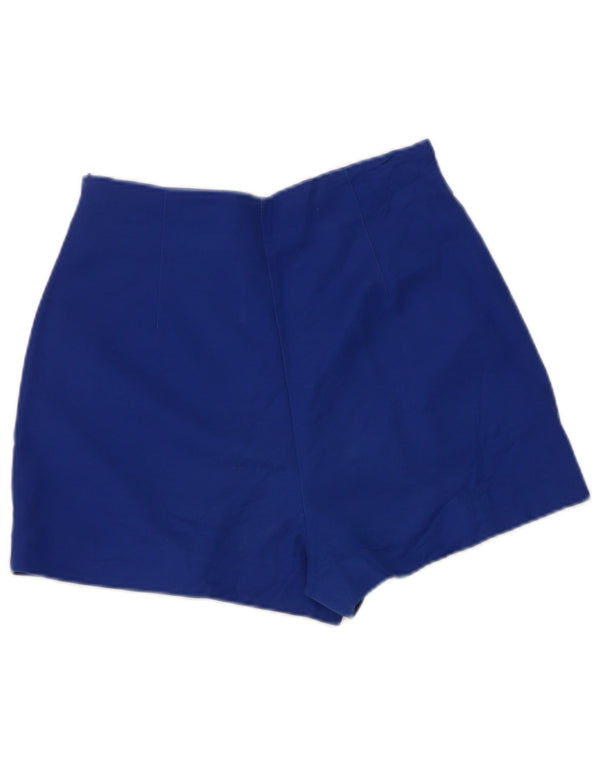 Zara Dame Højtalje Casual Shorts Medium W28 Blå Bomuld