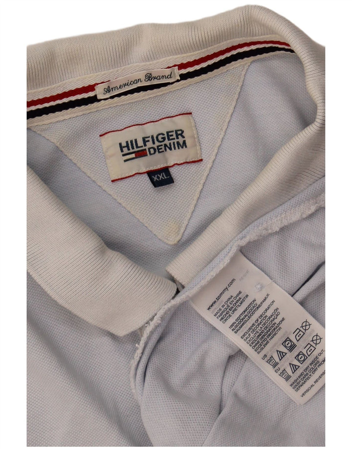 TOMMY HILFIGER Mens Polo Shirt 2XL Blue Cotton
